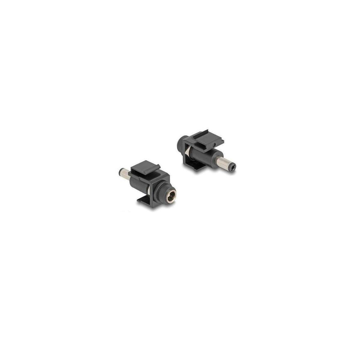84162 - Delock Keystone Modul DC 5,5 x 2,1 mm Buchse zu DC 5,5 x 2,1 mm Stecker schwarz