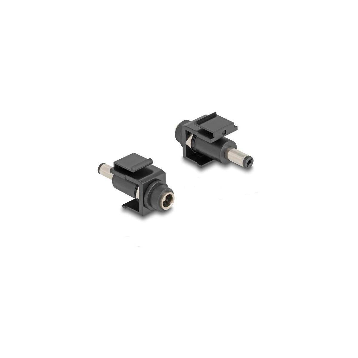 84166 - Delock Keystone Modul DC 5,5 x 2,5 mm Buchse zu DC 5,5 x 2,5 mm Stecker schwarz