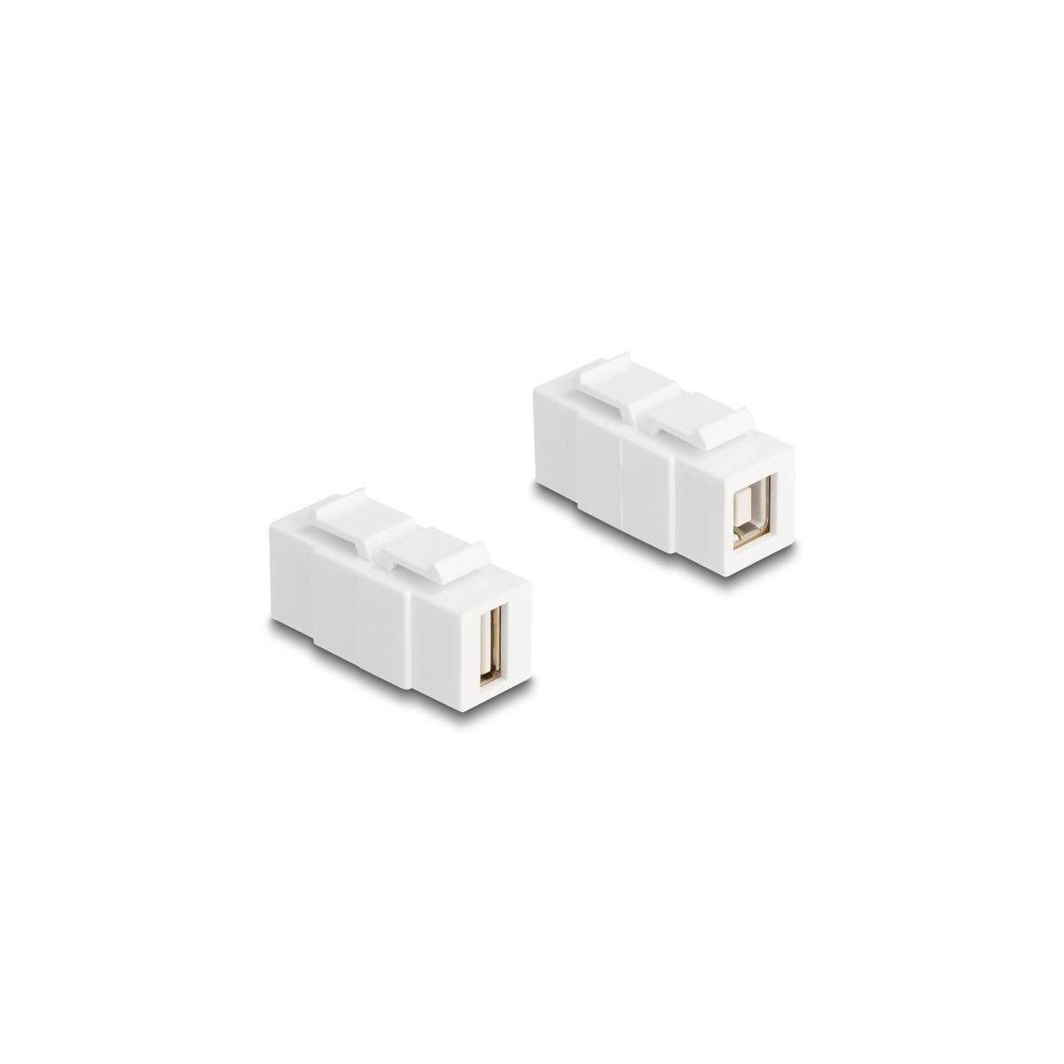 87951 - Delock Keystone Modul USB 2.0 Typ-A Buchse zu USB 2.0 Typ-B Buchse beidseitig ei