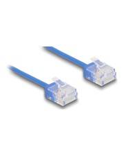 Delock RJ45 Netzwerkkabel Cat.6 UTP Ultra Slim 3 m blau mit kurzen Steckern CAT 6 3 m Blau