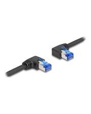 Delock RJ45 Netzwerkkabel Cat.6A S/FTP rechts links gewinkelt 3 m schwarz CAT 6a FTP SFTP 3 m Schwarz