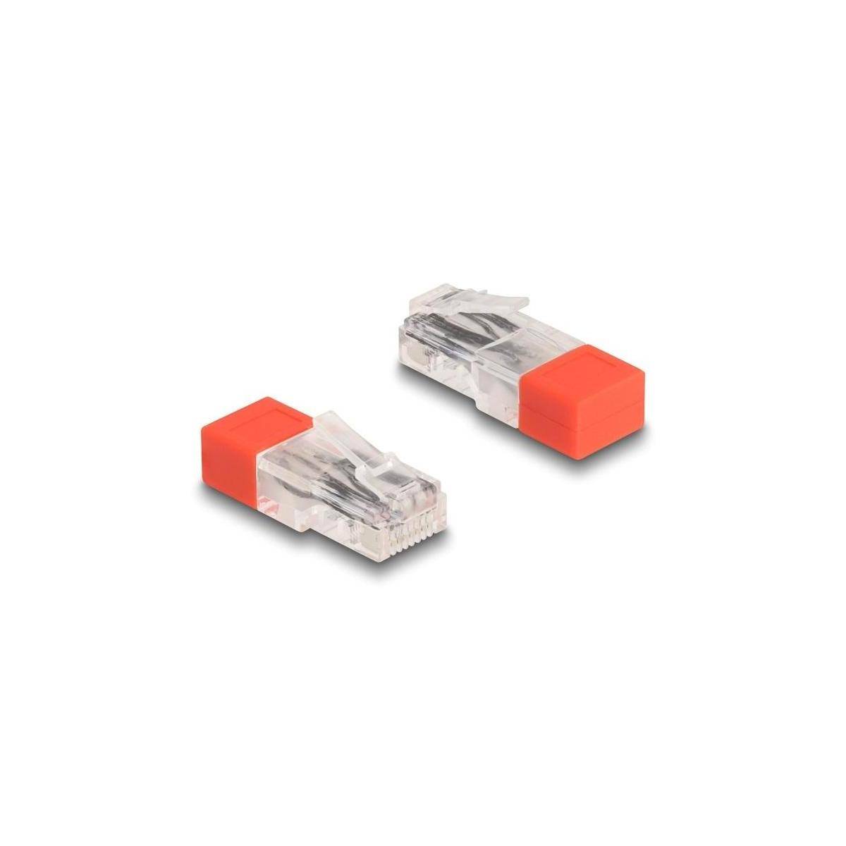 67186 - RJ45 Stecker mit Abschlusswiderstand 120 Ohm rot