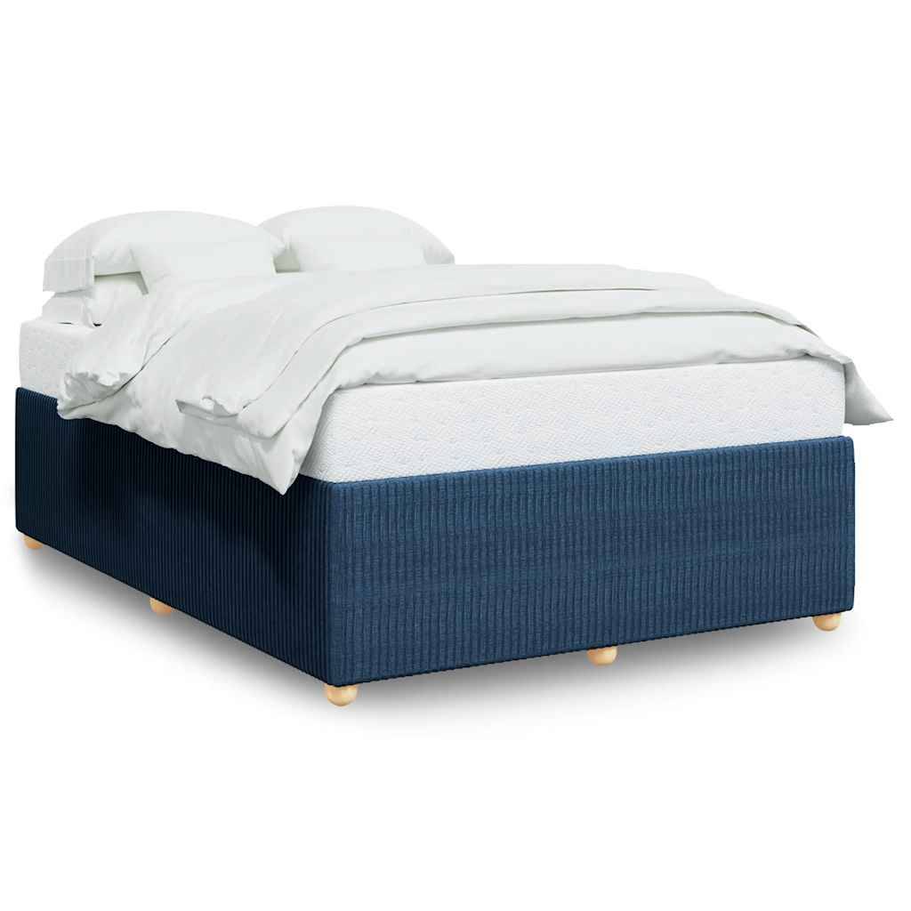 vidaXL Bettgestell ohne Matratze Blau 140x200 cm Stoff