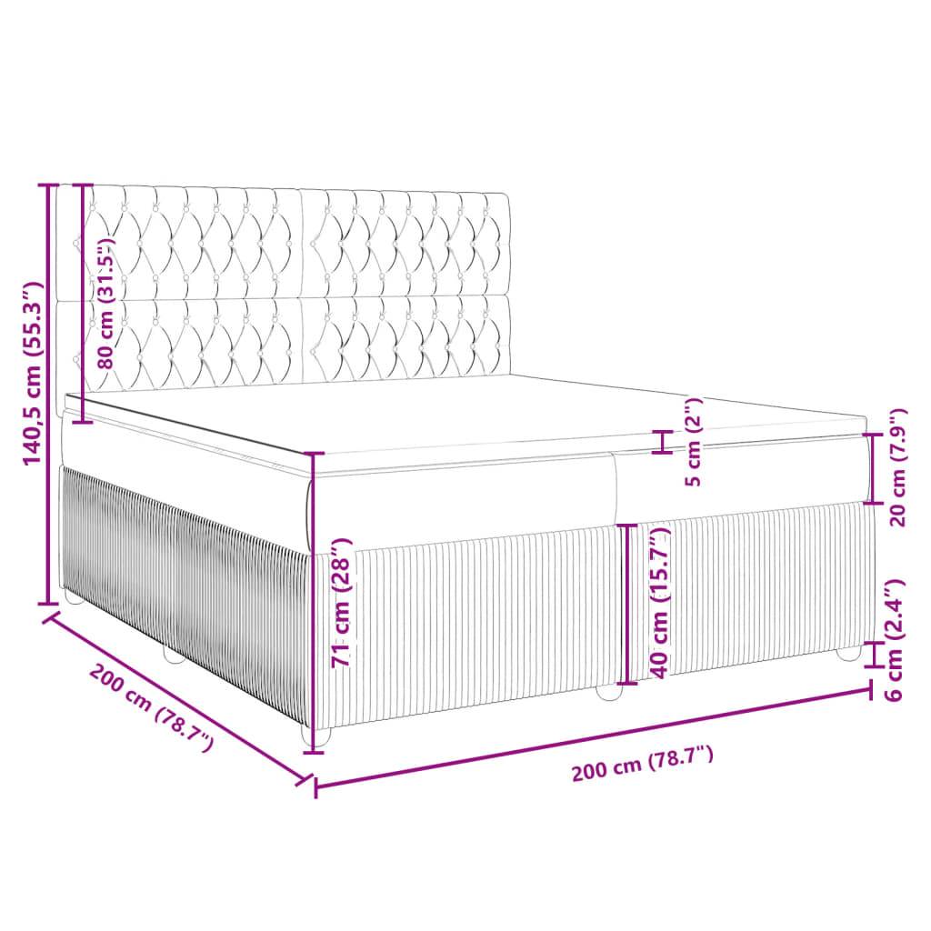 vidaXL Boxspringbett mit Matratze Schwarz 200x200 cm Samt