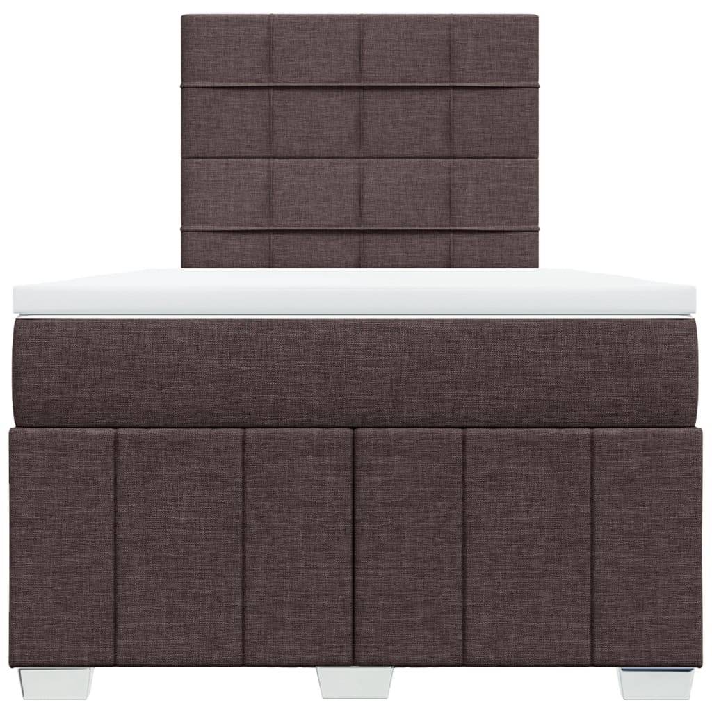 vidaXL Boxspringbett mit Matratze Dunkelbraun 120x200 cm Stoff