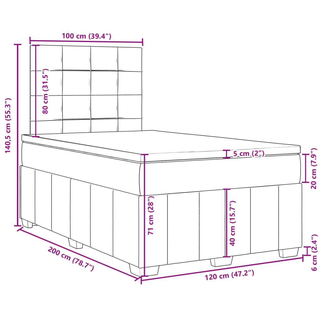 vidaXL Boxspringbett mit Matratze Dunkelbraun 120x200 cm Stoff