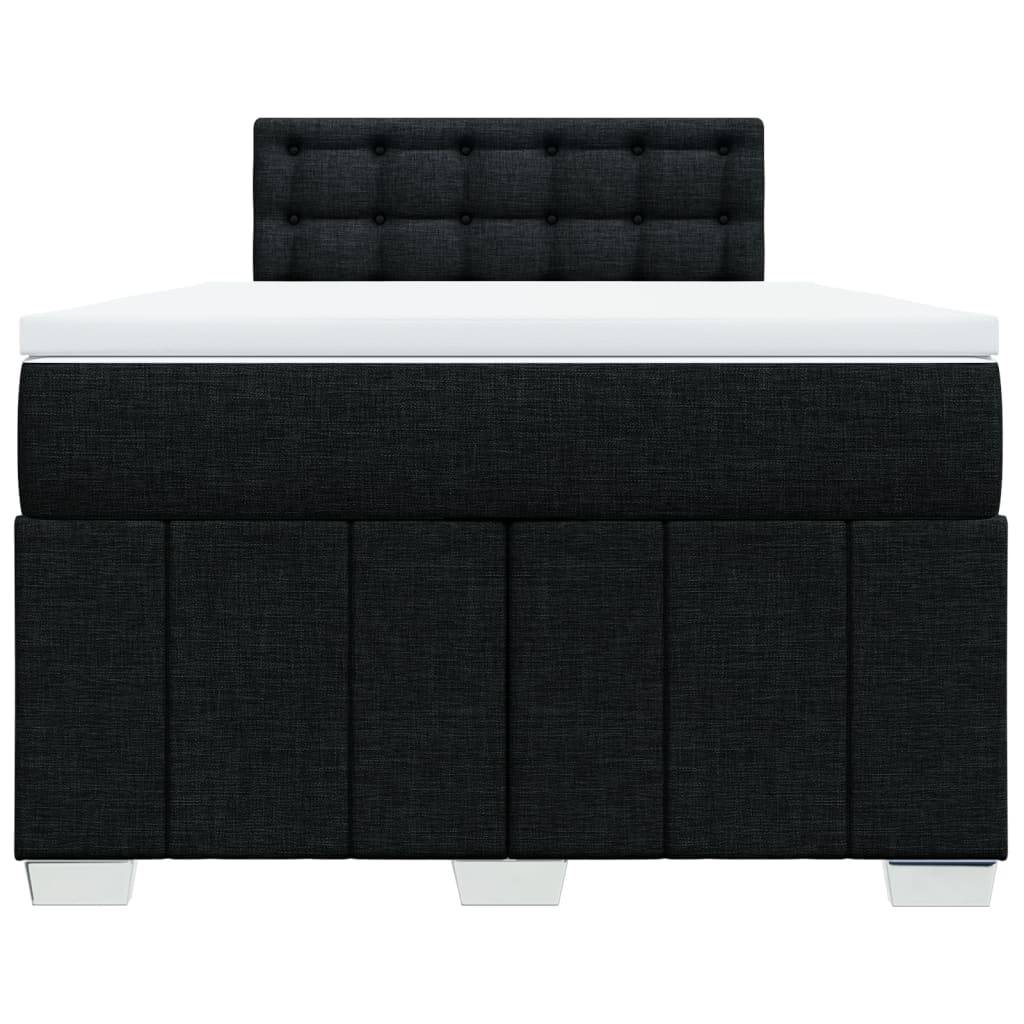 vidaXL Boxspringbett mit Matratze Schwarz 120x190 cm Stoff