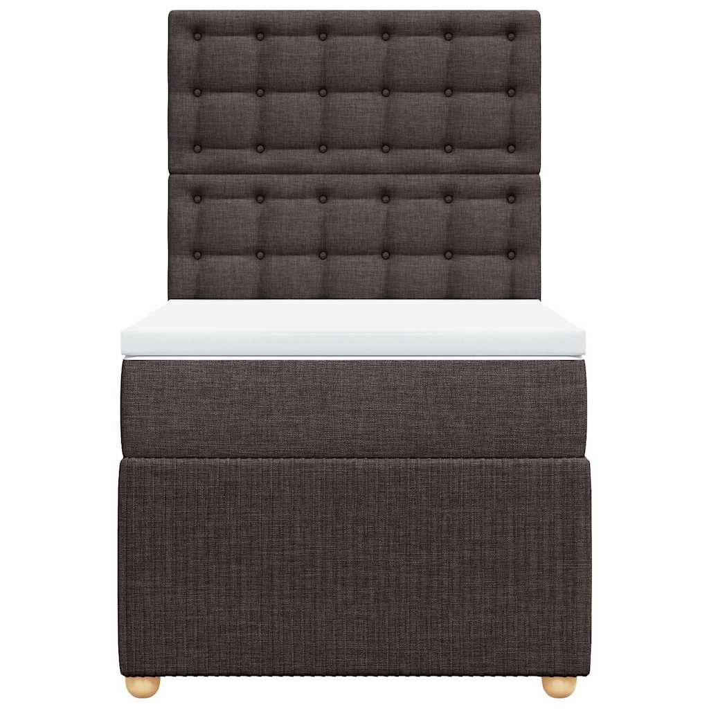 vidaXL Boxspringbett mit Matratze Dunkelbraun 90x200 cm Stoff