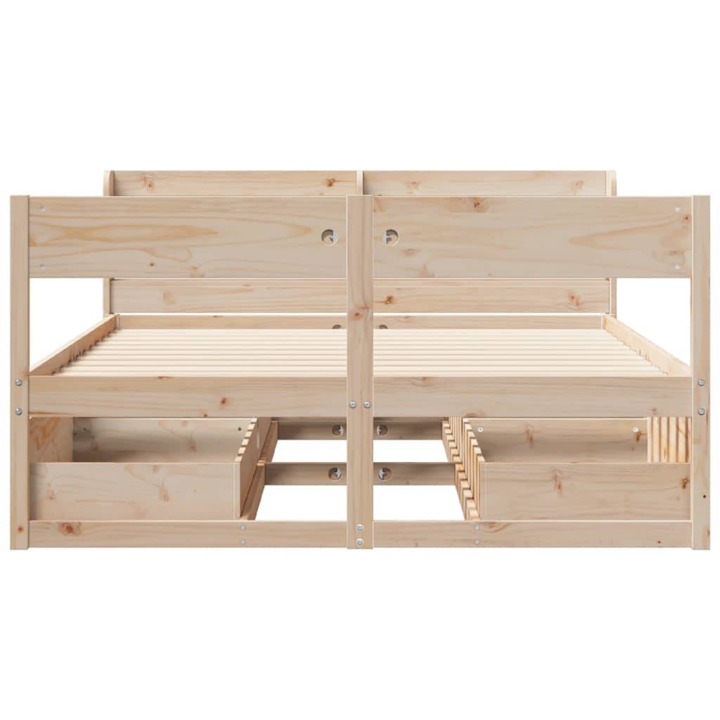 vidaXL Massivholzbett ohne Matratze 160x200 cm Kiefernholz