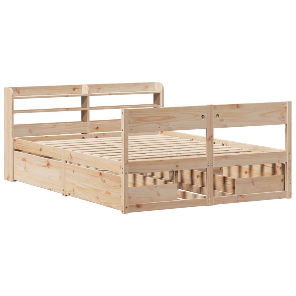 vidaXL Massivholzbett ohne Matratze 160x200 cm Kiefernholz