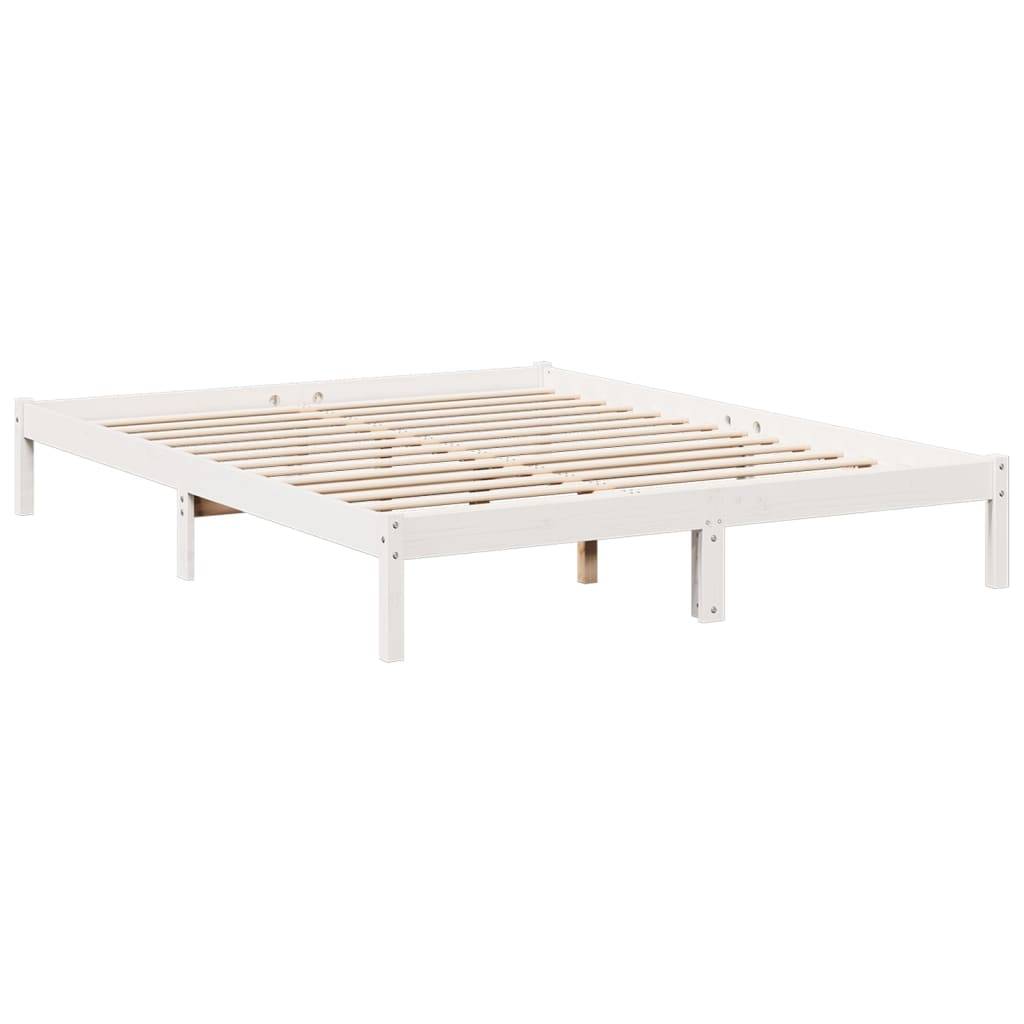 vidaXL Massivholzbett Extra Lang ohne Matratze Weiß 140x220 Kieferholz