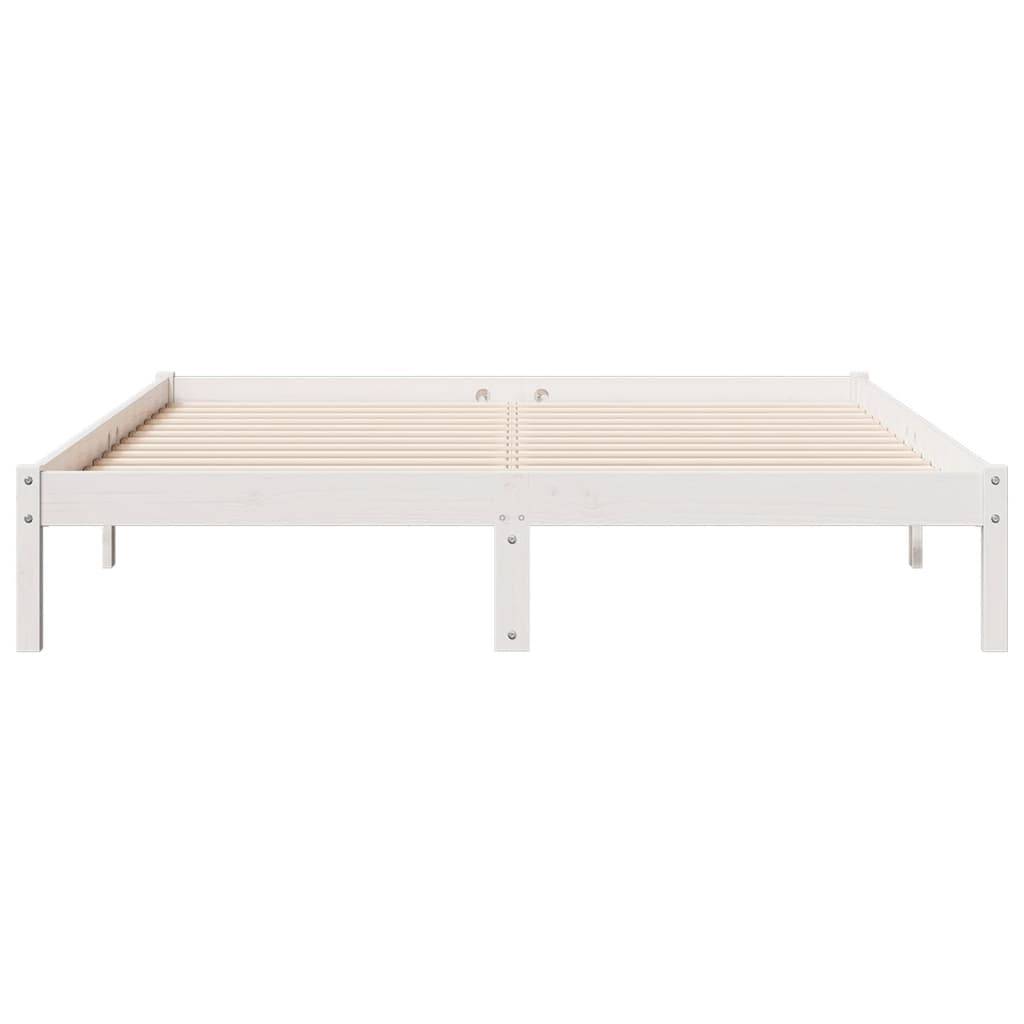 vidaXL Massivholzbett Extra Lang ohne Matratze Weiß 140x220 Kieferholz