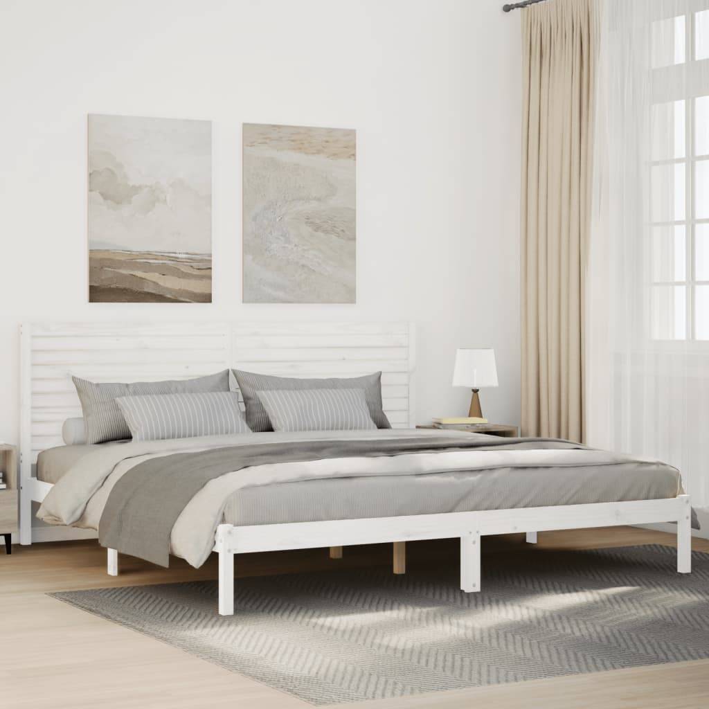 vidaXL Massivholzbett Extra Lang ohne Matratze Weiß 200x220 cm