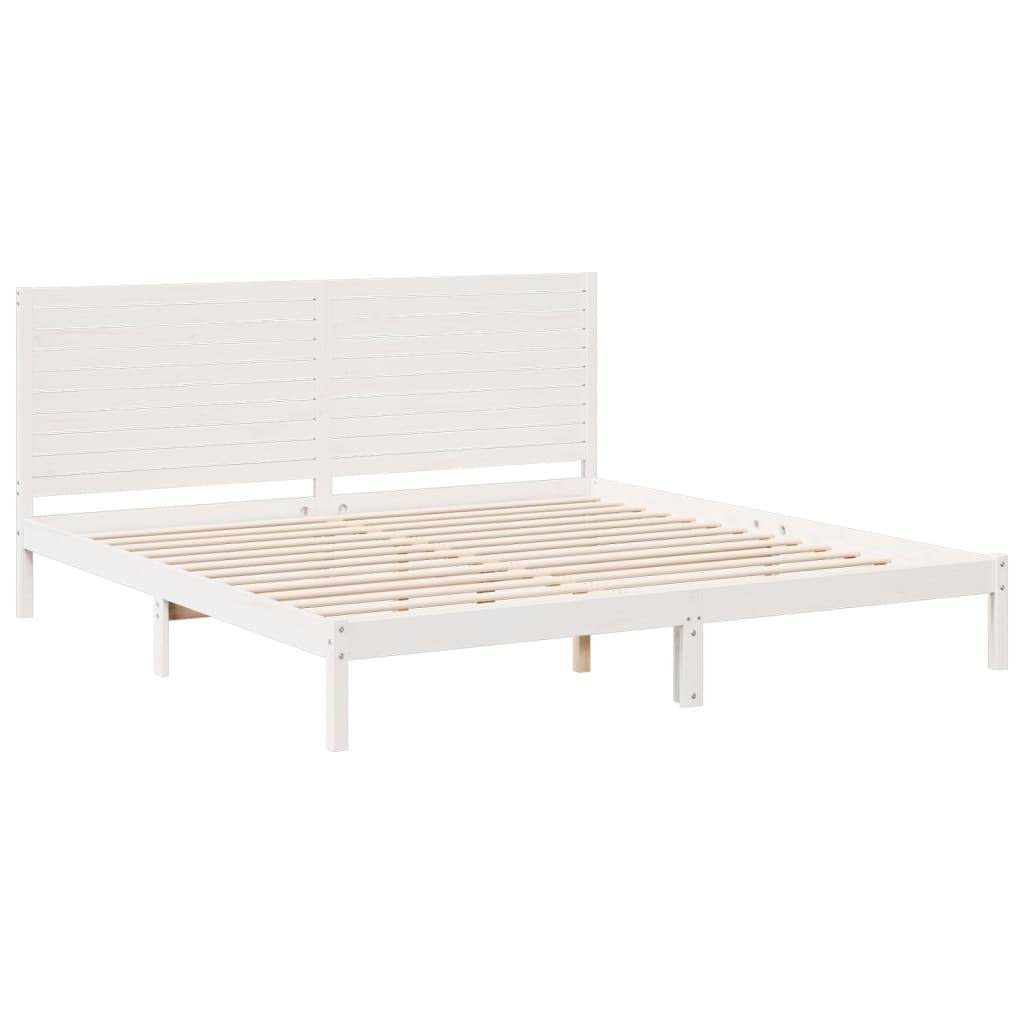 vidaXL Massivholzbett Extra Lang ohne Matratze Weiß 200x220 cm