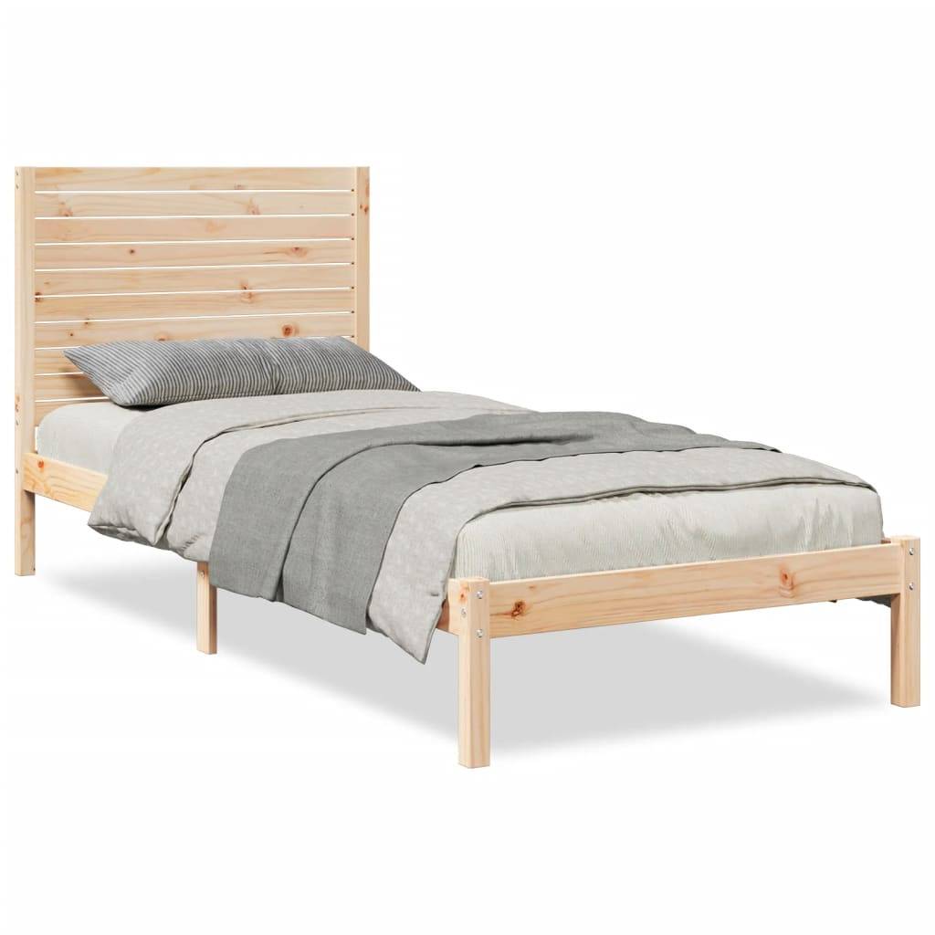 vidaXL Massivholzbett Extra Lang ohne Matratze 90x210 cm