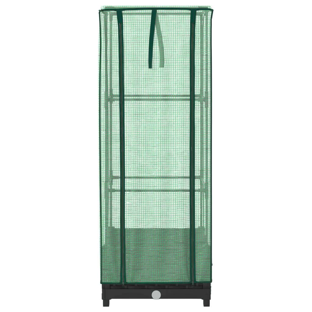 vidaXL Hochbeet mit Gewächshaus-Aufsatz Rattan-Optik 40x40x123 cm