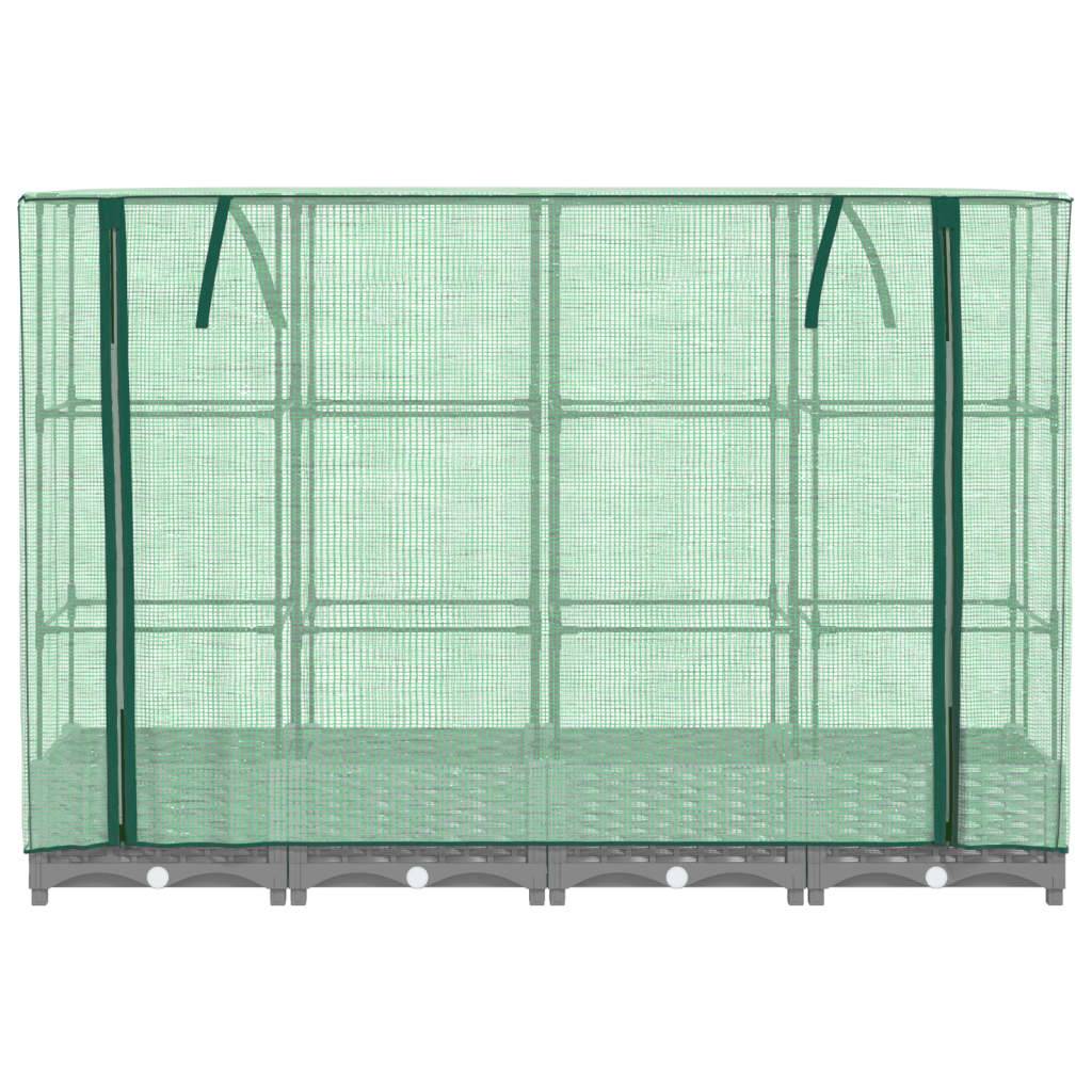vidaXL Hochbeet mit Gewächshaus-Aufsatz Rattan-Optik 160x40x123 cm