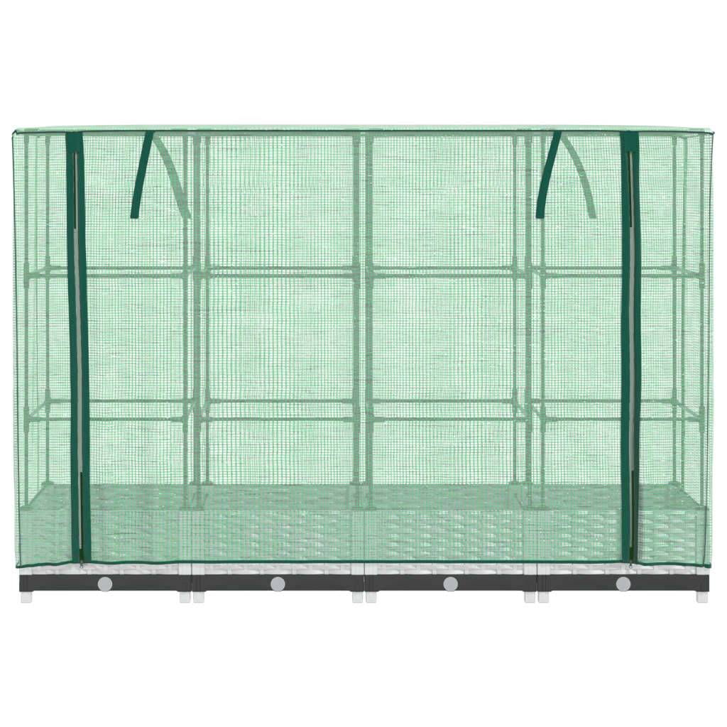vidaXL Hochbeet mit Gewächshaus-Aufsatz Rattan-Optik 160x40x123 cm
