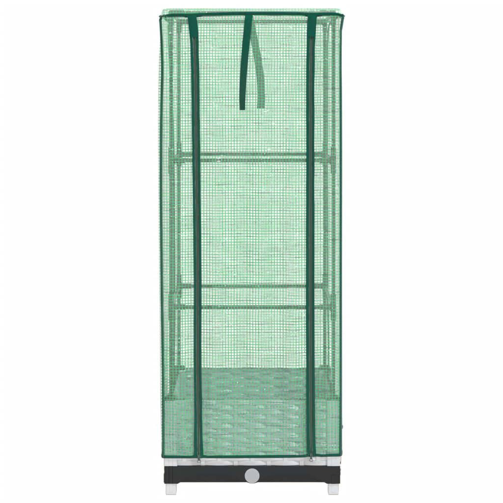 vidaXL Hochbeet mit Gewächshaus-Aufsatz Rattan-Optik 40x40x123 cm