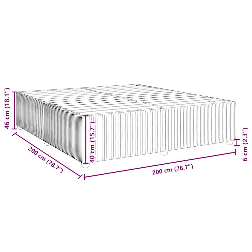 vidaXL Bettgestell ohne Matratze Dunkelgrau 200x200 cm Stoff