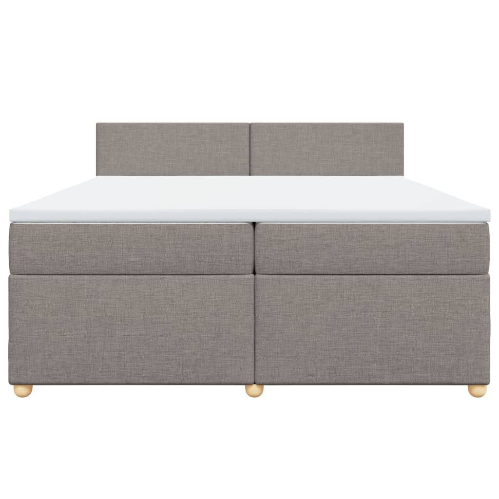 vidaXL Boxspringbett mit Matratze Taupe 200x200 cm Stoff