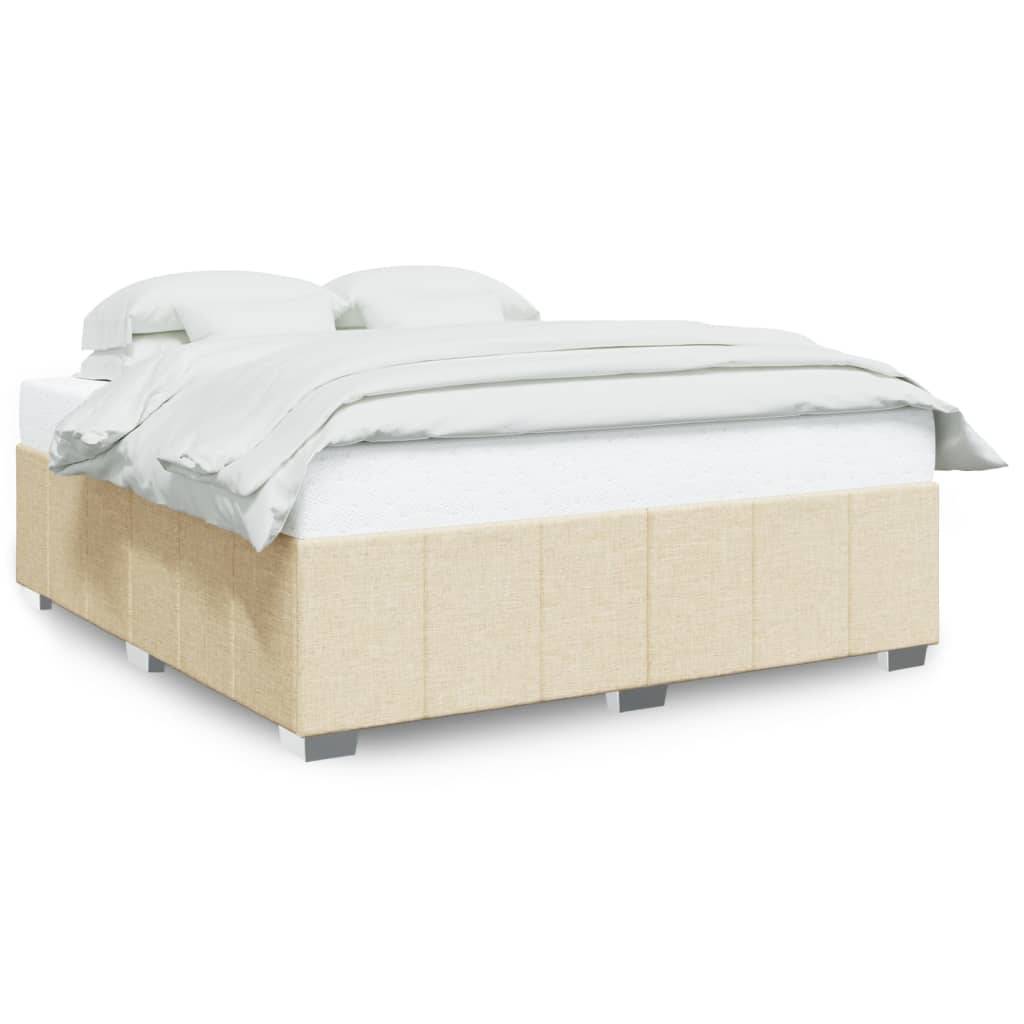 vidaXL Bettgestell ohne Matratze Creme 180x200 cm Stoff