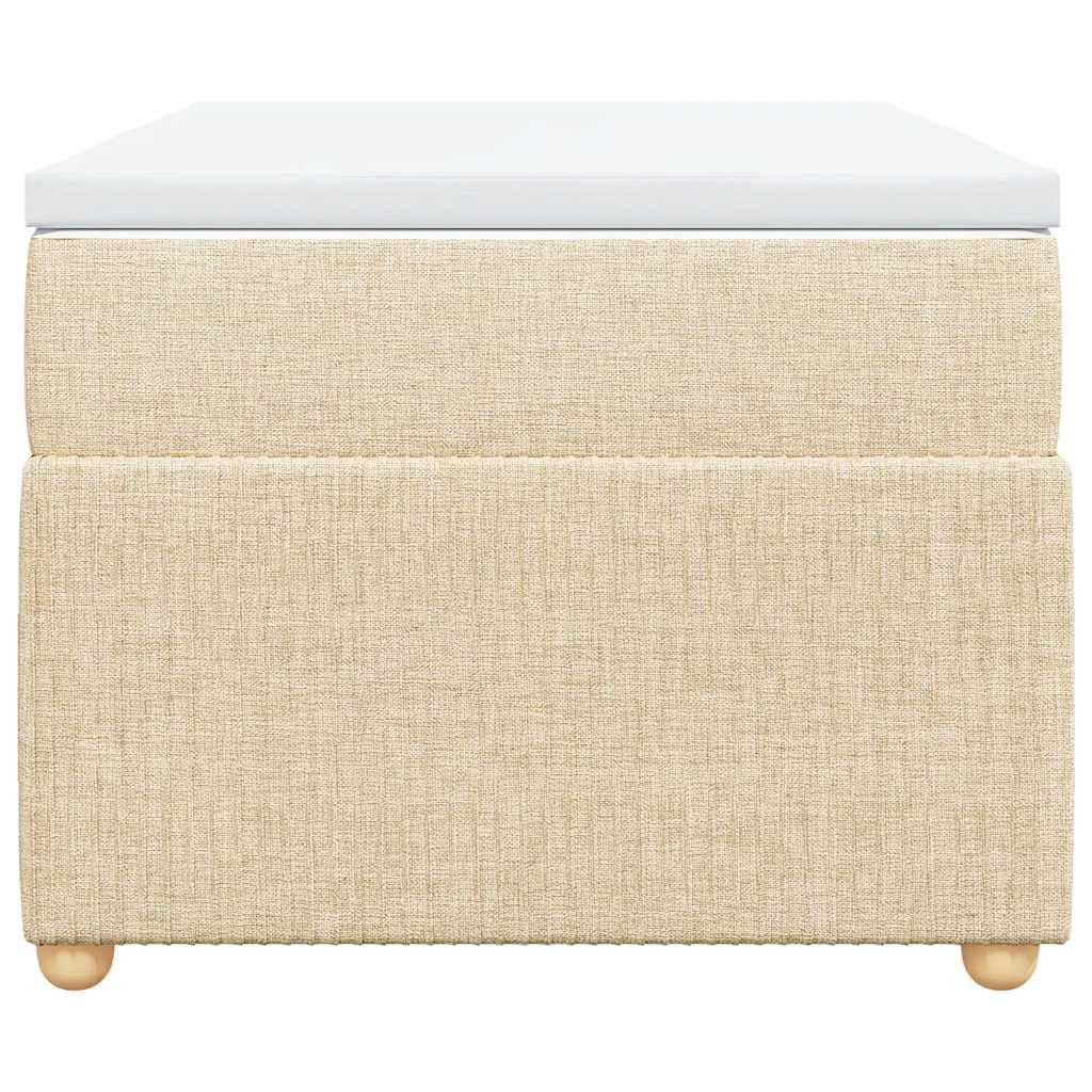 vidaXL Boxspringbett mit Matratze Creme 100x200 cm Stoff