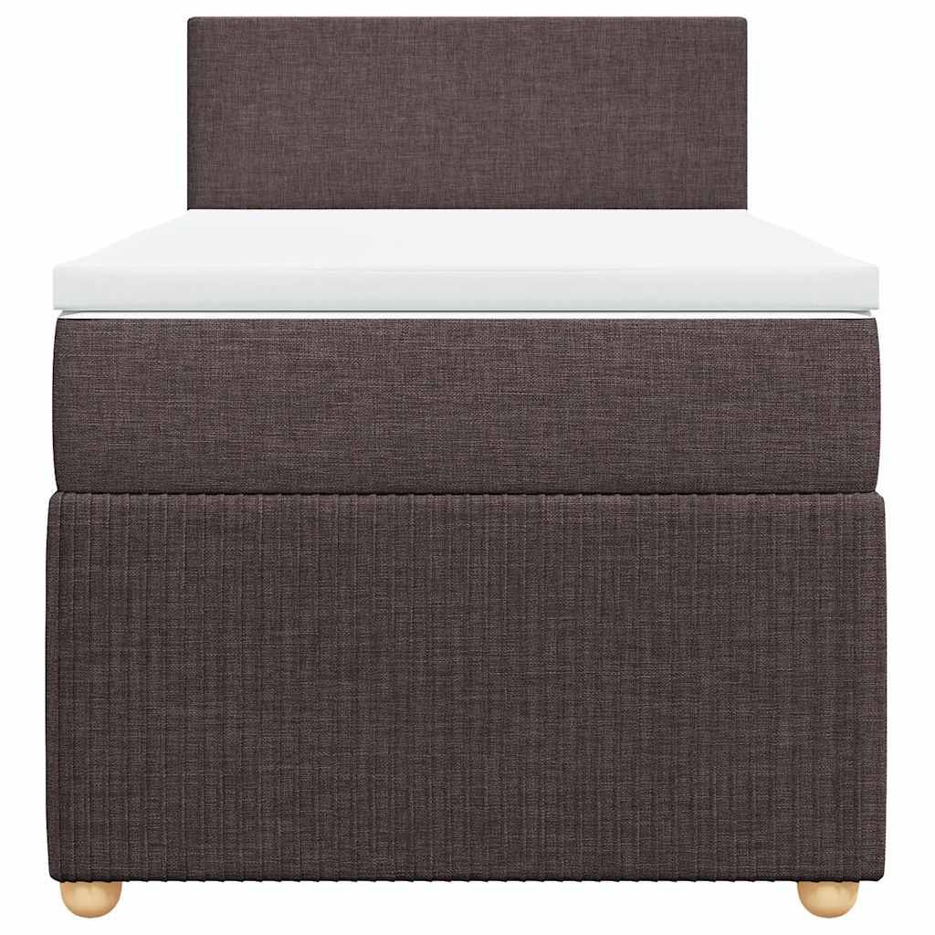 vidaXL Boxspringbett mit Matratze Dunkelbraun 90x200 cm Stoff
