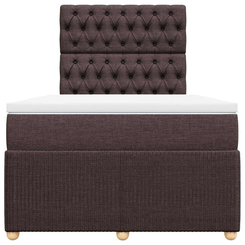 vidaXL Boxspringbett mit Matratze Dunkelbraun 120x190 cm Stoff