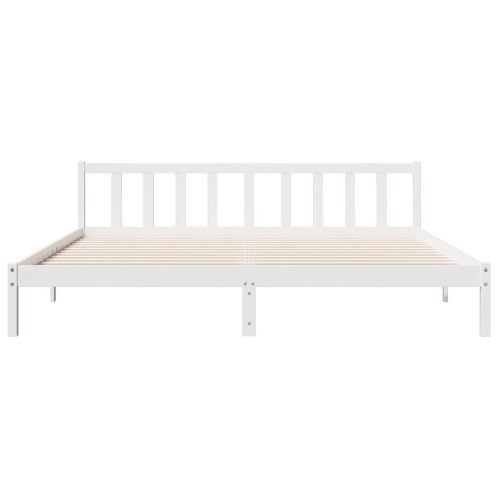 vidaXL Massivholzbett Extra Lang ohne Matratze Weiß 180x220 Kieferholz