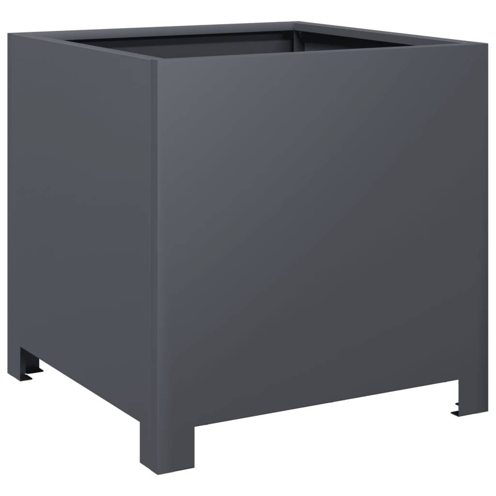 vidaXL Pflanzkübel Anthrazit 40x40x40 Stahl