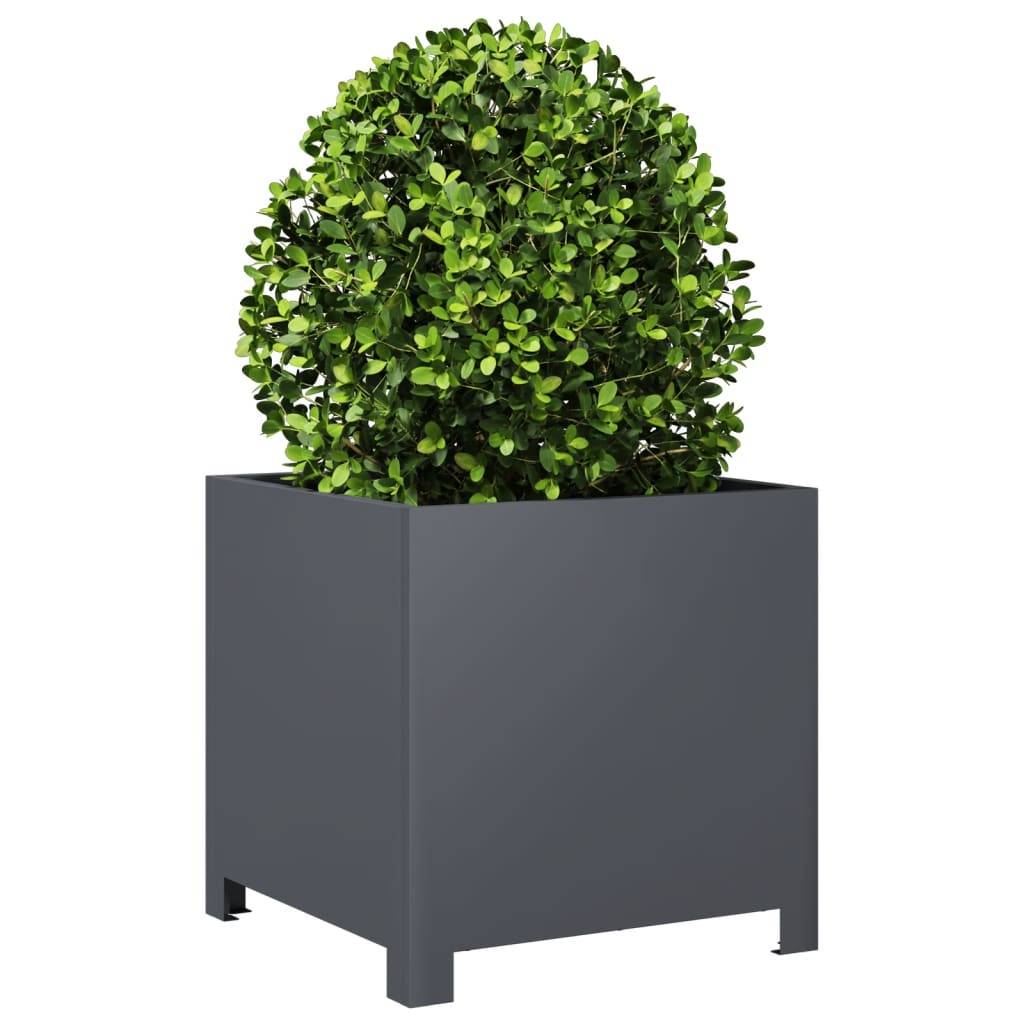 vidaXL Pflanzkübel Anthrazit 40x40x40 Stahl