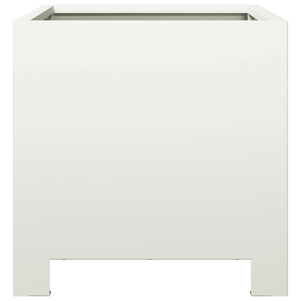 vidaXL Pflanzkübel Weiß 30x30x30 Stahl