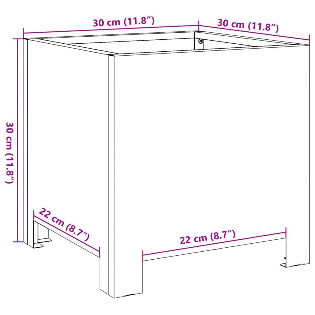 vidaXL Pflanzkübel Weiß 30x30x30 Stahl