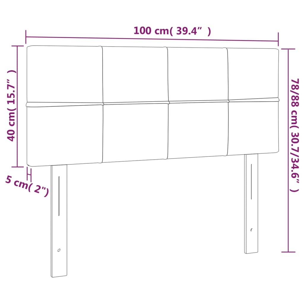 vidaXL LED Kopfteil Hellgrau 100x5x78/88 cm Stoff