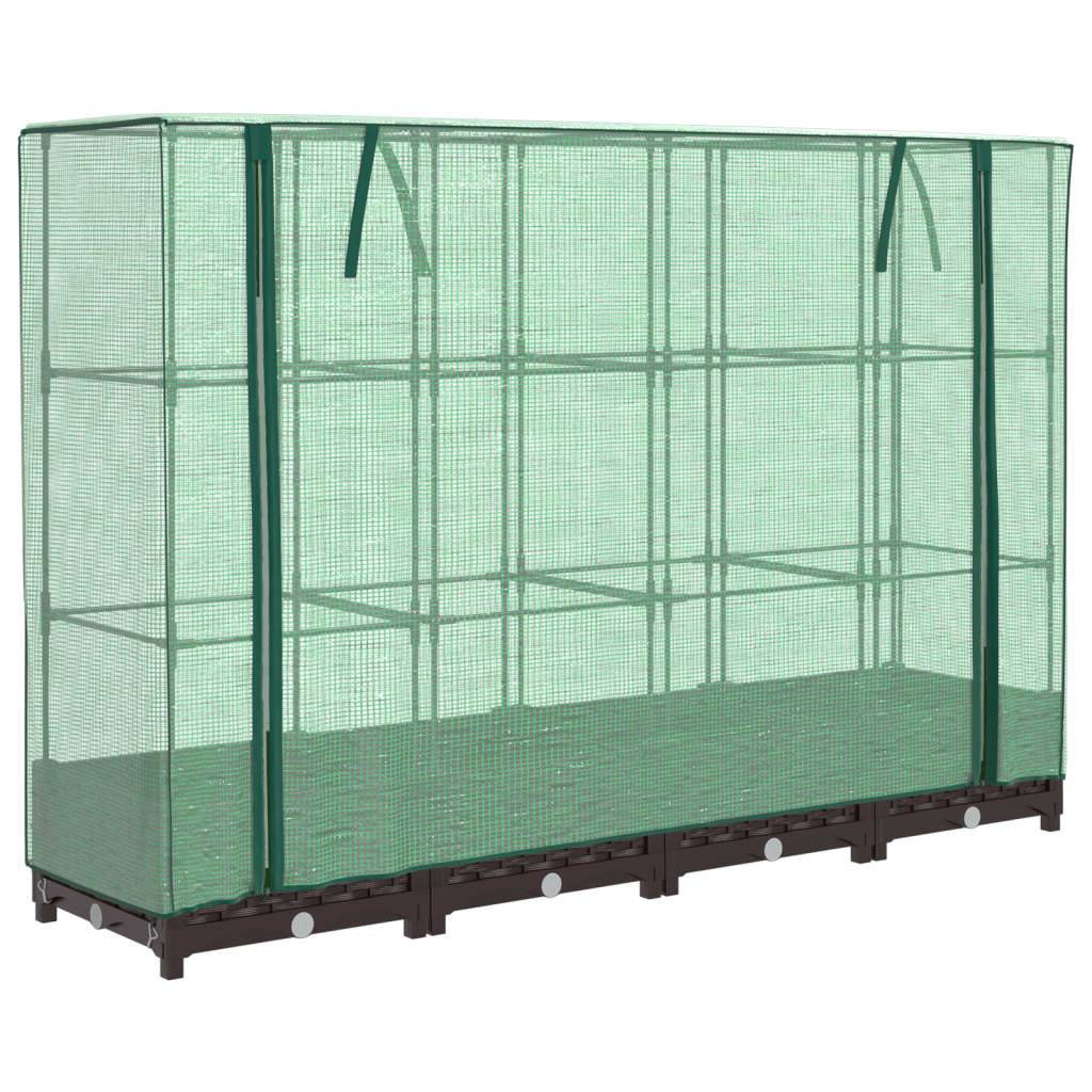 vidaXL Hochbeet mit Gewächshaus-Aufsatz Rattan-Optik 160x40x123 cm