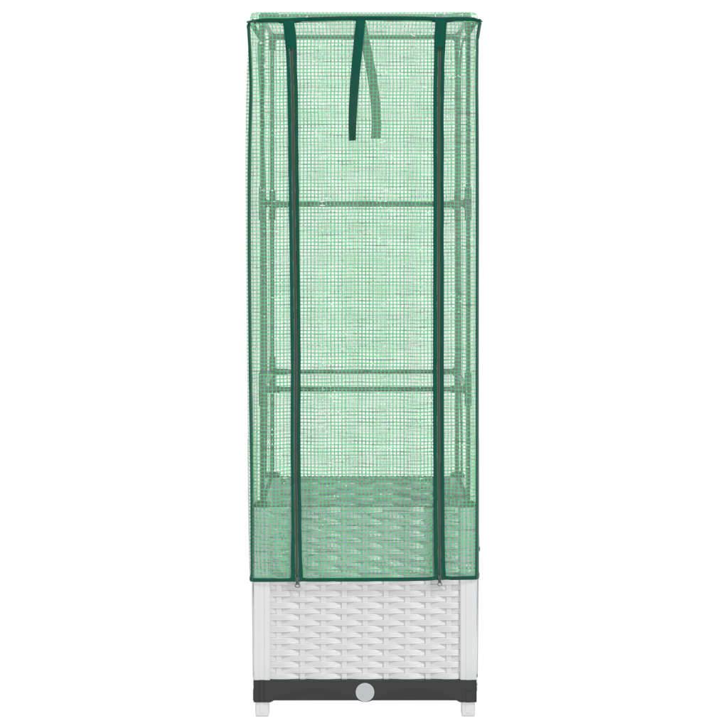 vidaXL Hochbeet mit Gewächshaus-Aufsatz Rattan-Optik 40x40x139 cm