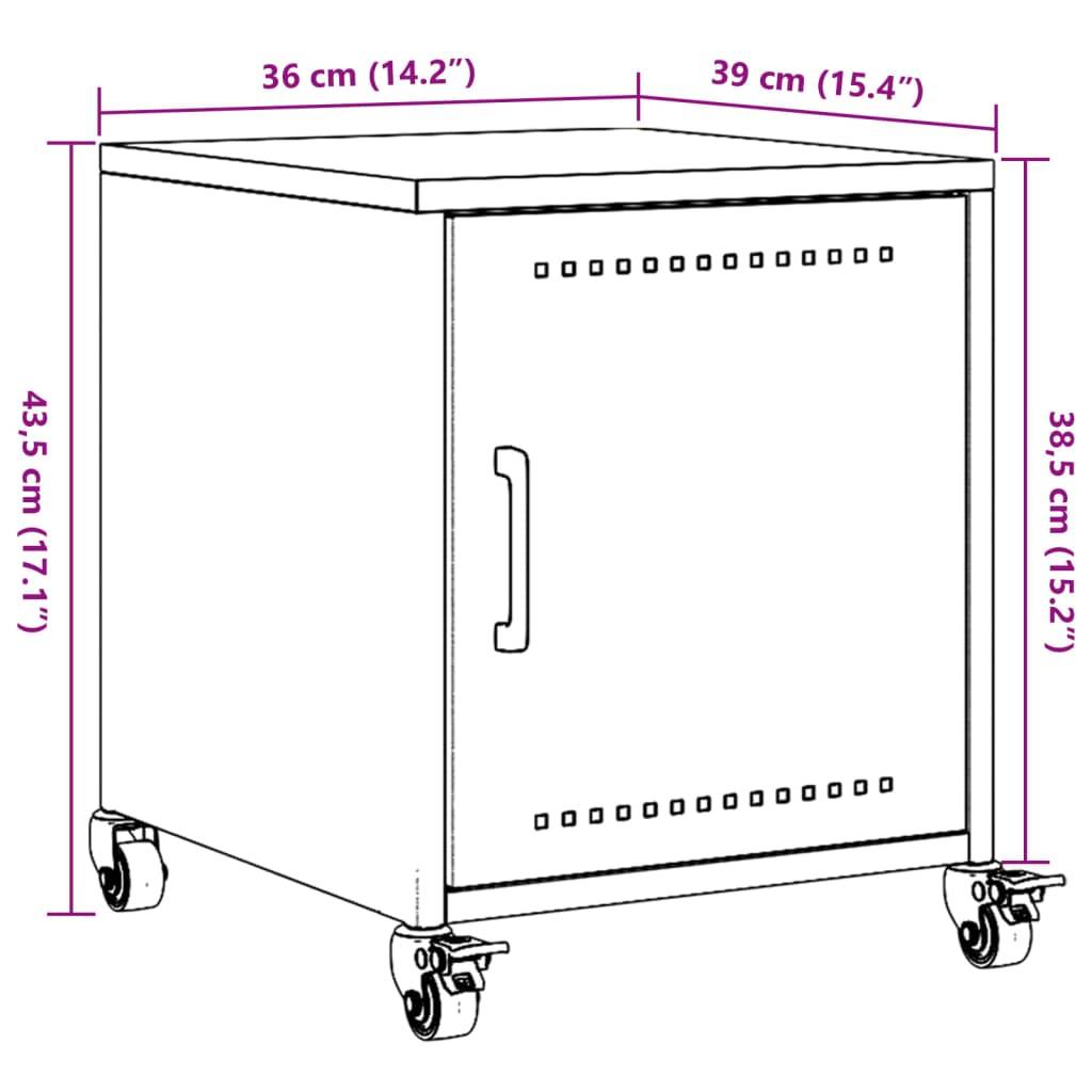 vidaXL Nachttische 2 Stk. Weiß 36x39x43,5 cm Stahl
