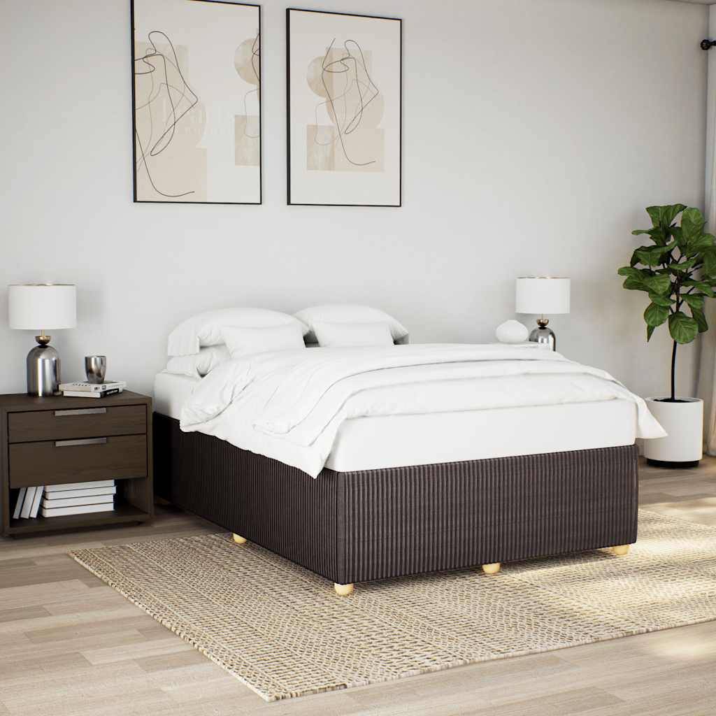vidaXL Bettgestell ohne Matratze Dunkelbraun 140x190 cm Stoff