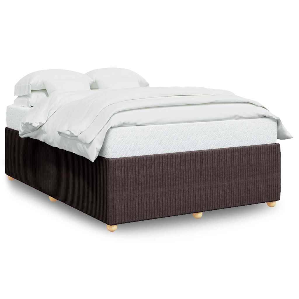 vidaXL Bettgestell ohne Matratze Dunkelbraun 140x190 cm Stoff