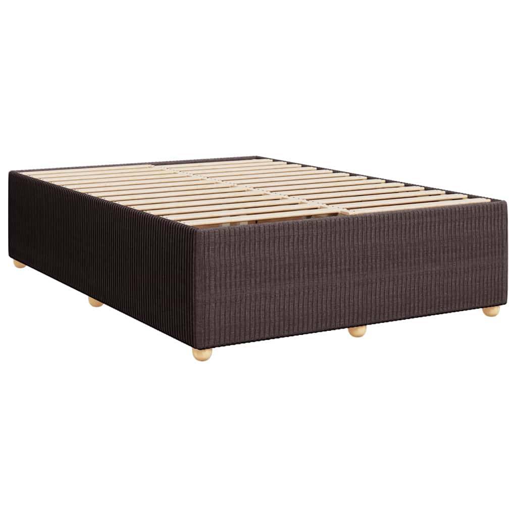 vidaXL Bettgestell ohne Matratze Dunkelbraun 140x190 cm Stoff