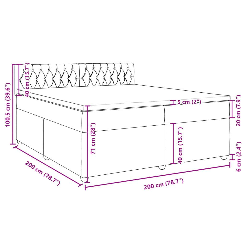 vidaXL Boxspringbett mit Matratze Blau 200x200 cm Stoff