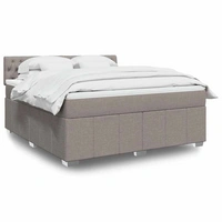 vidaXL Boxspringbett mit Matratze Taupe 180x200 cm Stoff vidaXL Boxspringbett mit Matratze Taupe 180x200 cm Stoff