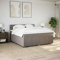 vidaXL Boxspringbett mit Matratze Taupe 180x200 cm Stoff vidaXL Boxspringbett mit Matratze Taupe 180x200 cm Stoff