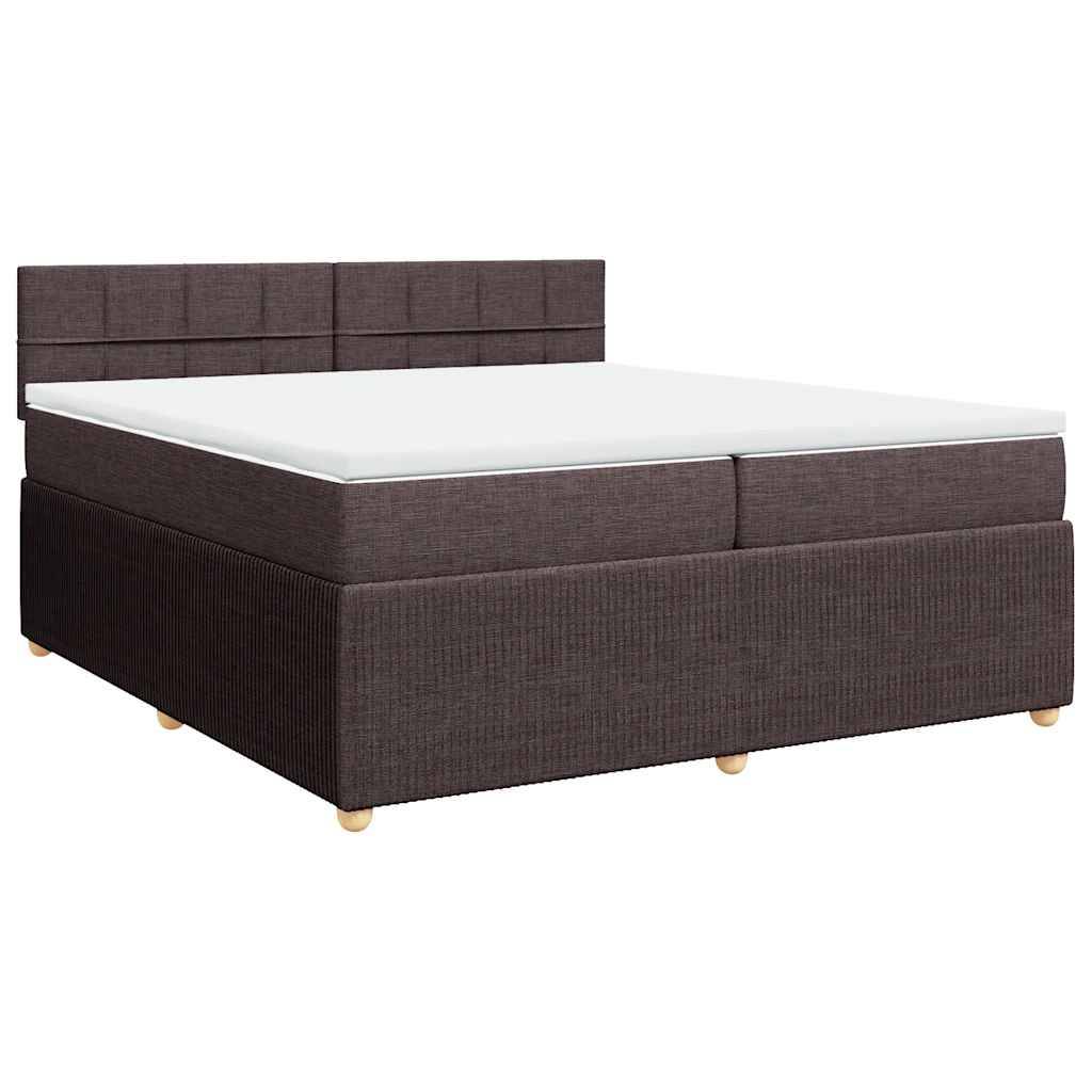 vidaXL Boxspringbett mit Matratze Dunkelbraun 200x200 cm Stoff