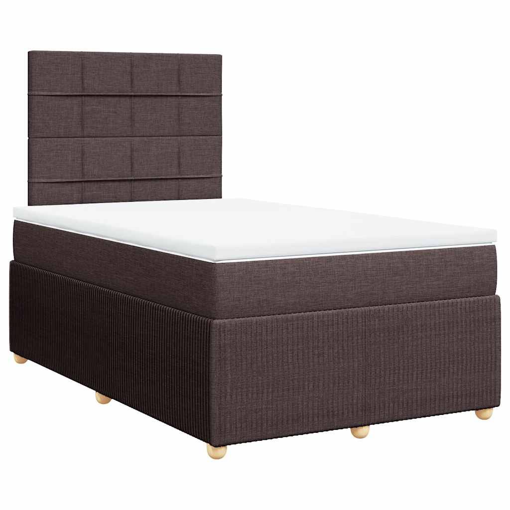 vidaXL Boxspringbett mit Matratze Dunkelbraun 120x190 cm Stoff