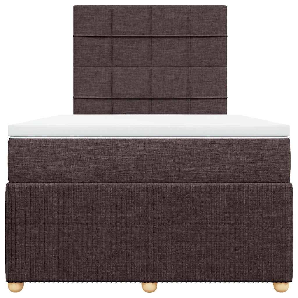 vidaXL Boxspringbett mit Matratze Dunkelbraun 120x190 cm Stoff