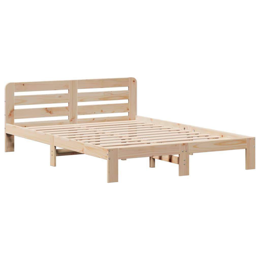 vidaXL Massivholzbett ohne Matratze 135x190 cm Kiefernholz