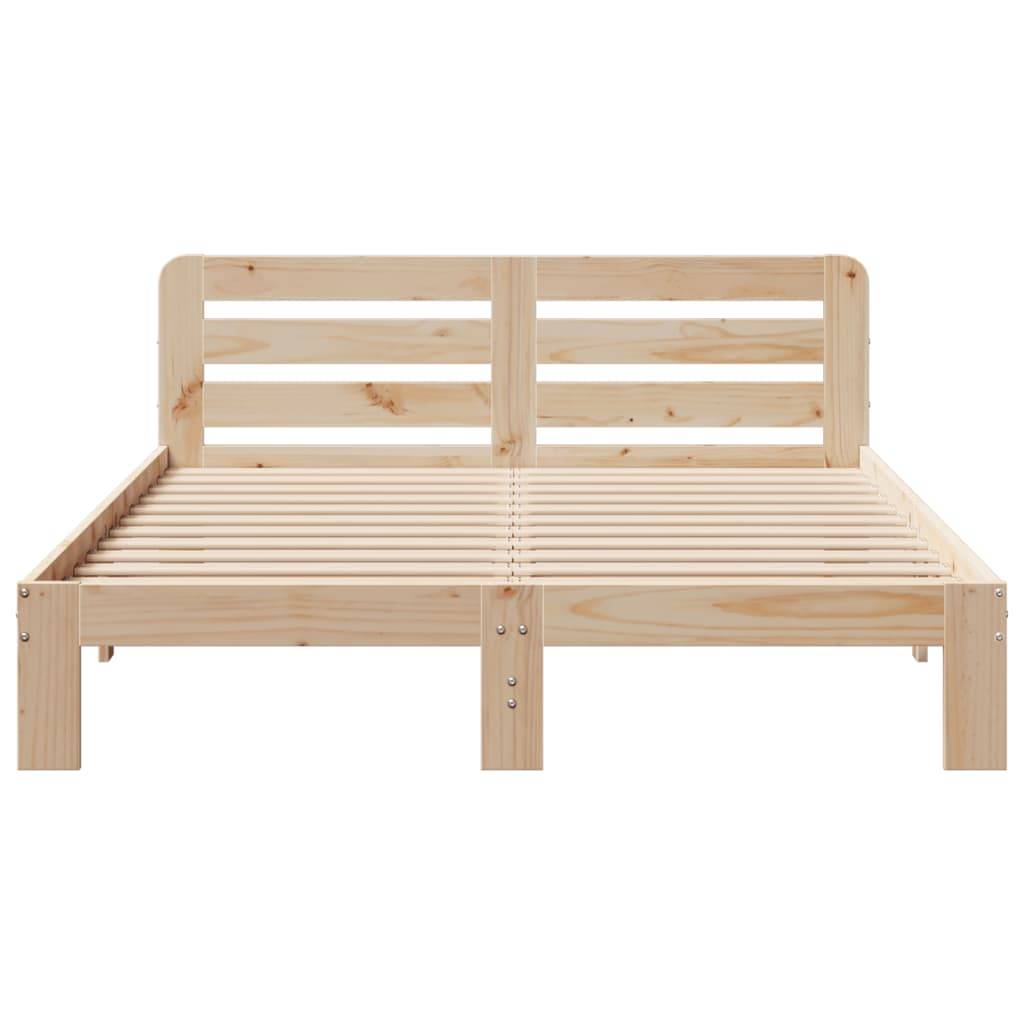 vidaXL Massivholzbett ohne Matratze 135x190 cm Kiefernholz