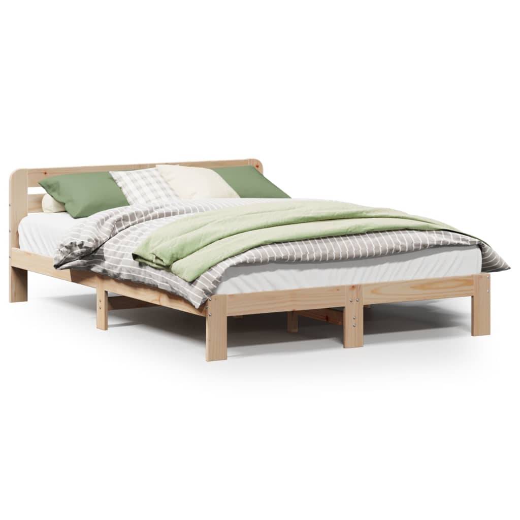 vidaXL Massivholzbett ohne Matratze 135x190 cm Kiefernholz